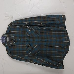 Sears Roebuck Vintage Wool Blend‎ Plaid Flannel Shirt Size Large Single N…
